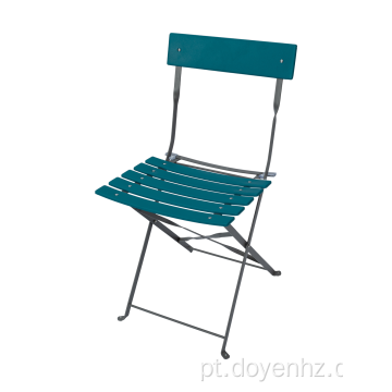 Cadeira de ripas esticada dobrável de metal ao ar livre (5 lugares e 1 costas)